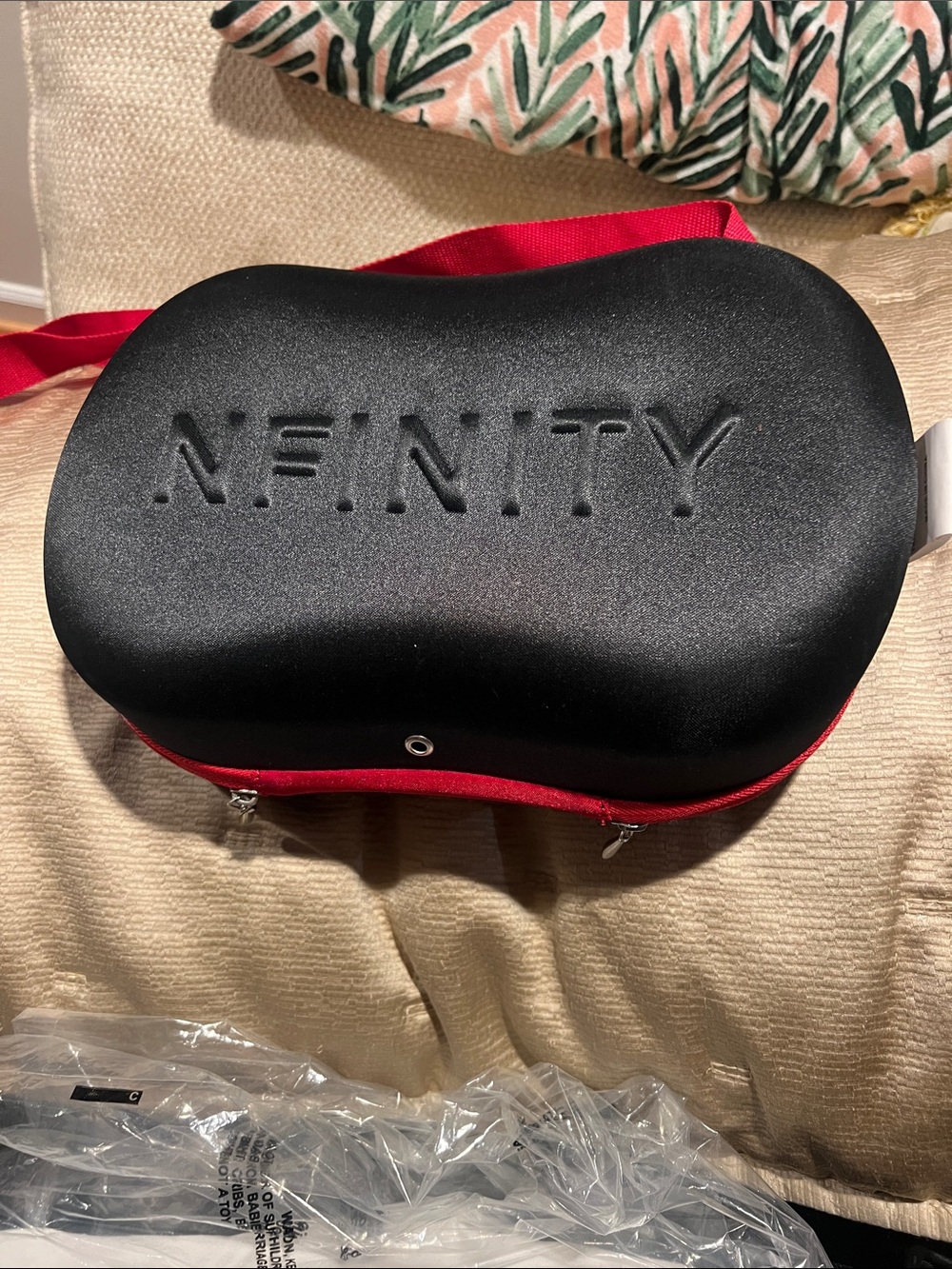 NFINITY Black Hard Shell VR Case with Red Trim